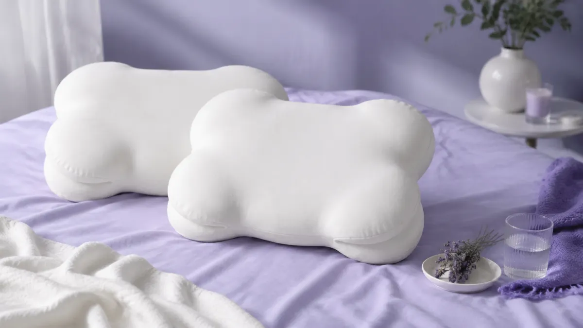 Periwinkle Lumuwala Cloud Pillow editorial image for How to wash a memory foam pillow without ruining it