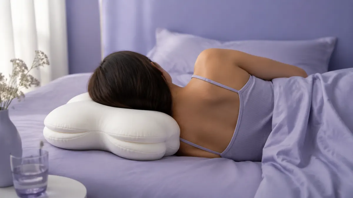 Lumuwala Cloud Pillow sleep guide image for Pillow for narrow-shouldered side sleepers