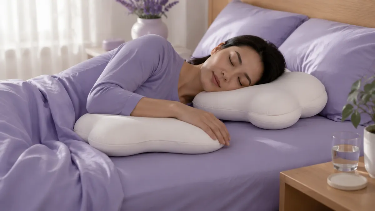 Lumuwala Cloud Pillow sleep guide image for Pillow for side sleepers with arm numbness