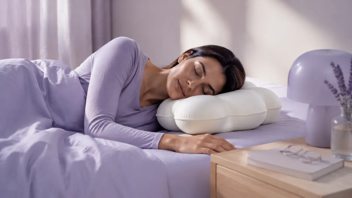 Lumuwala Cloud Pillow sleep guide image for Pillow for side sleepers with rotator cuff pain