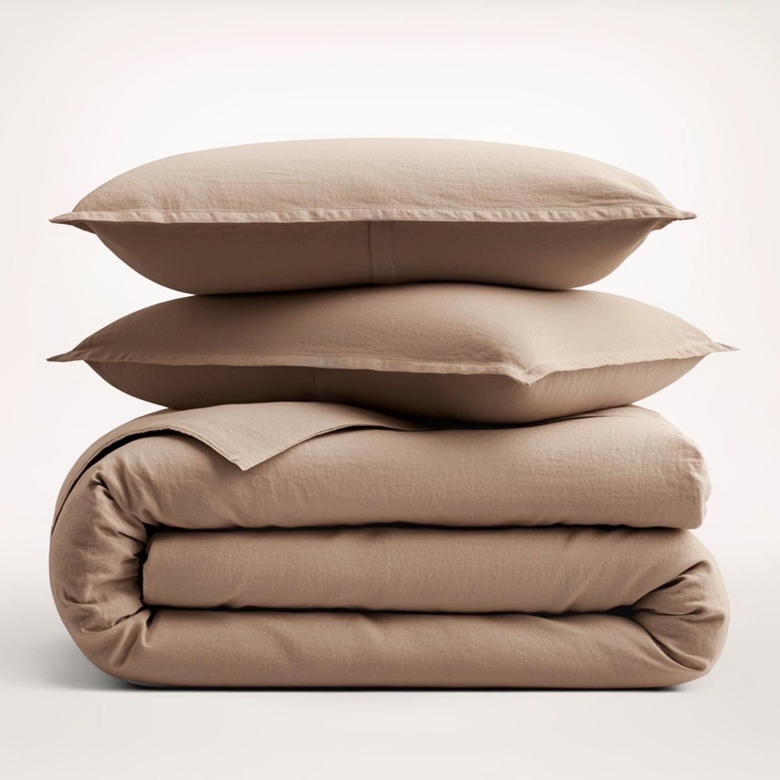 European Linen Duvet Set for Breathable Sleep — 100% Pure Linen, Naturally Thermoregulating, Queen 90x90in | OEKO-TEX, Premium Quality