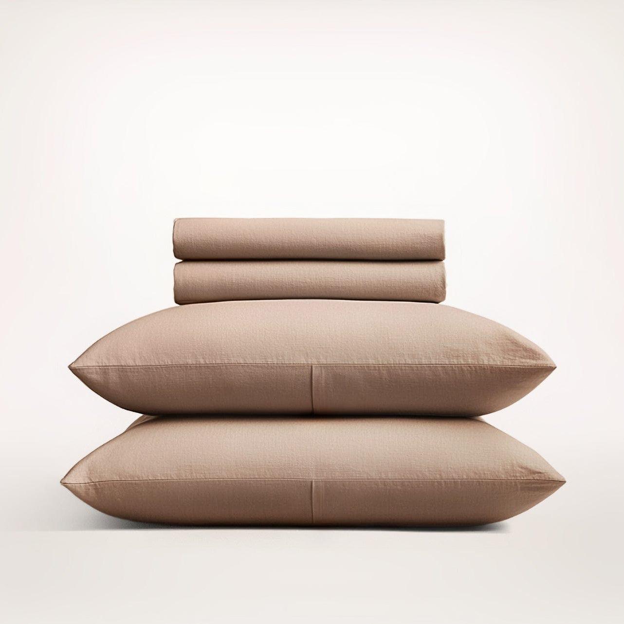 European Linen Sheet Set for Breathable Comfort — 100% Pure Linen, Deep Pocket, Queen 60x80in | OEKO-TEX, 300+ Hours Durability