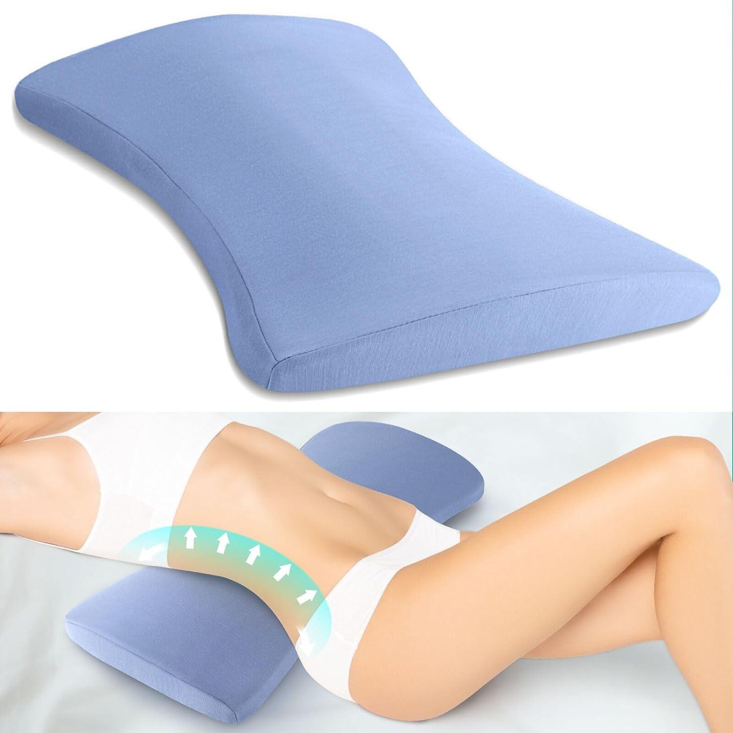 Lumbar Support Pillow for Back Alignment — Ergonomic Memory Foam, Firm Support, Portable | Lumuwala