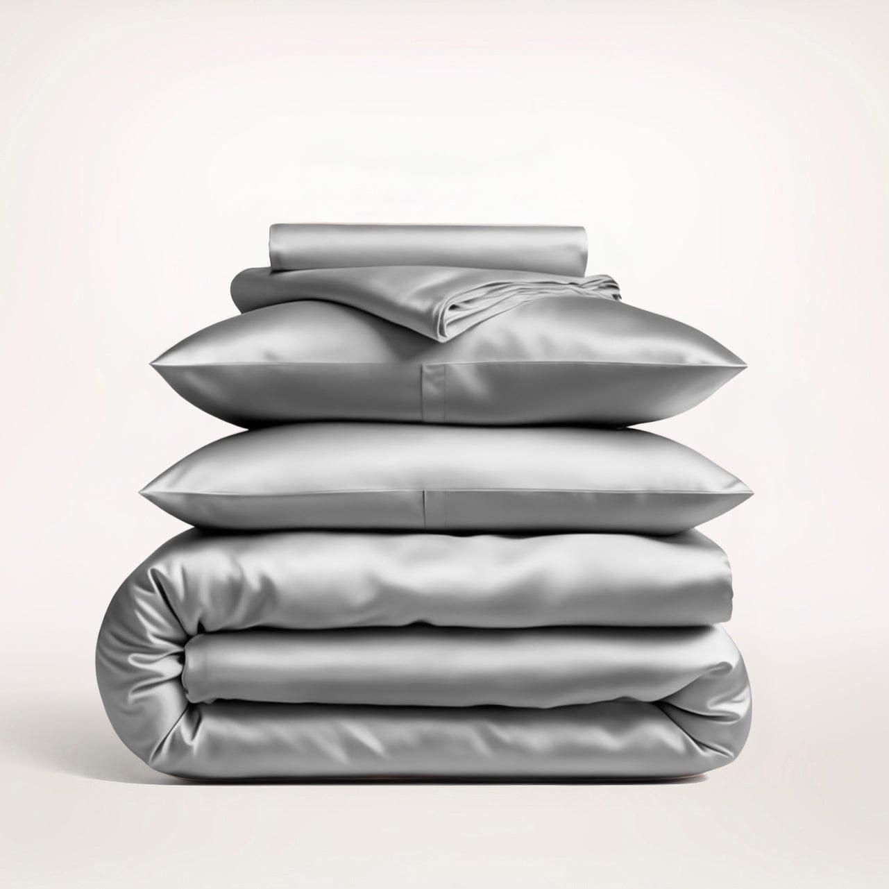 Hair & Skin-Friendly Grey Mulberry Silk Bedding — 22-Momme Mulberry Silk, Queen | OEKO-TEX, Hypoallergenic