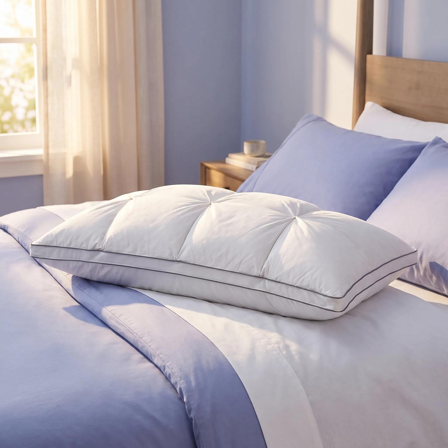 Luxe Pillow on bedding for trial and returns section