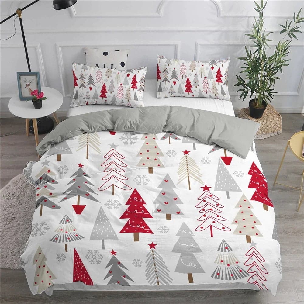 Festive Duvet for Year-Round Comfort — All-Season Breathable Cotton, Christmas Print, Queen 90x90in | OEKO-TEX, Machine Washable