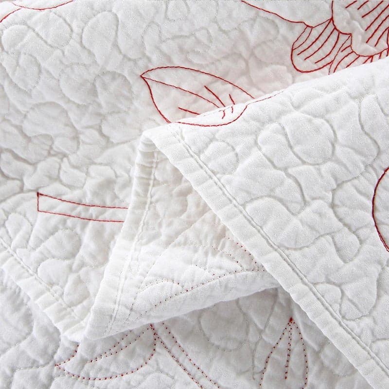 Lightweight Floral Bedding for Warm Sleepers — Jacquard Cotton Coverlet & Shams, Queen 90x90in | OEKO-TEX, Breathable — view 7