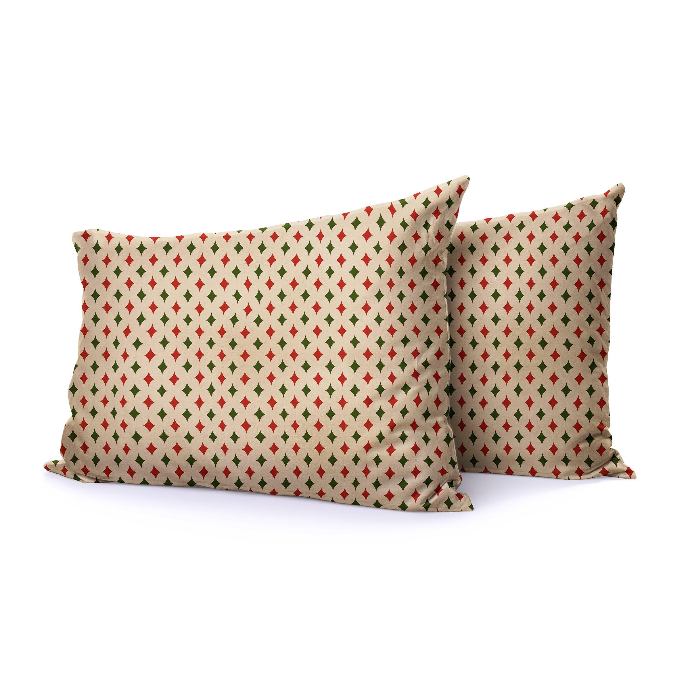 Vintage-Inspired Christmas Bedding Set — 100% Cotton Sateen, Antique Print, Queen 90x90in | OEKO-TEX, Heirloom Quality — view 7