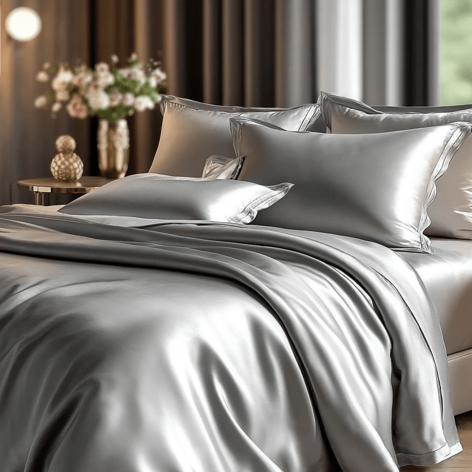 Mulberry Silk Bedding Set for Hair & Skin Care — 22-Momme Grade-A Silk, Queen 90x90in | OEKO-TEX, Anti-Aging Benefits — view 2