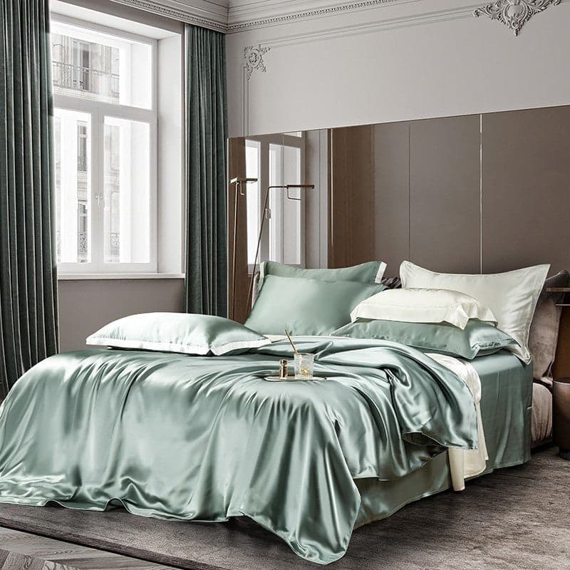 Mulberry Silk Bedding Set for Hair & Skin Care — 22-Momme Grade-A Silk, Queen 90x90in | OEKO-TEX, Anti-Aging Benefits — view 10