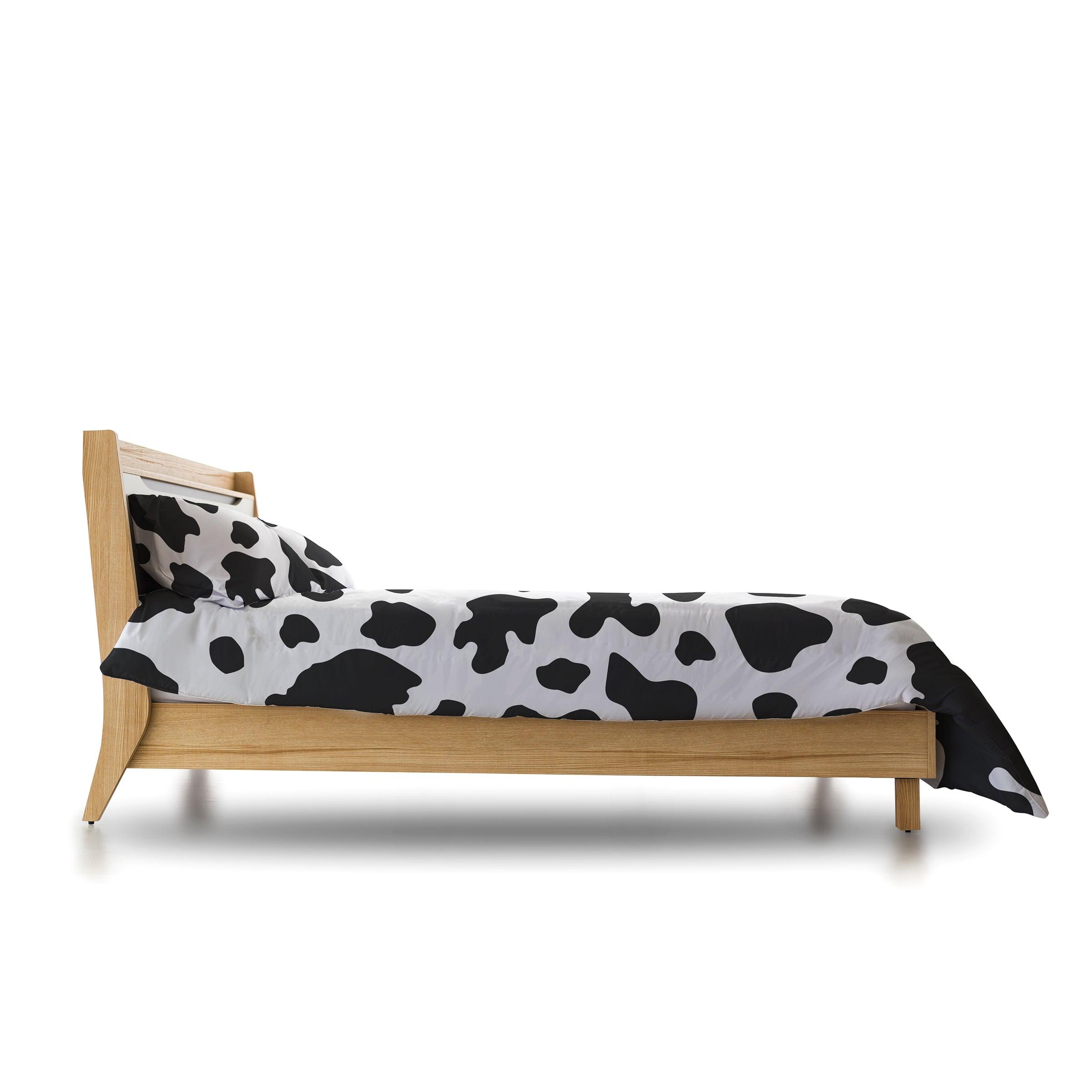 Playful Cow Print Duvet Cover Set — 200-Thread Count Cotton Percale, Queen 90x90in | OEKO-TEX, Machine Washable — view 3