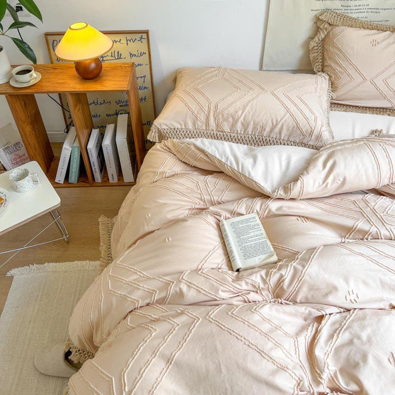 Bohemian Cotton Bedding Set with Tassel Details — 250-Thread Count Organic Cotton, Queen 90x90in | OEKO-TEX, Artisan — view 8