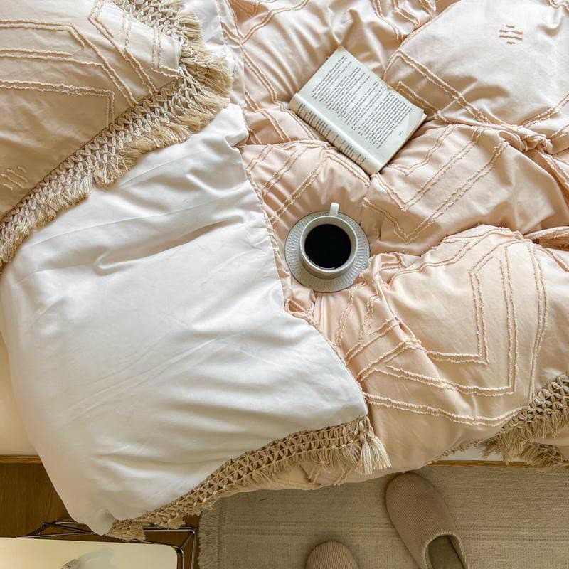 Bohemian Cotton Bedding Set with Tassel Details — 250-Thread Count Organic Cotton, Queen 90x90in | OEKO-TEX, Artisan — view 16