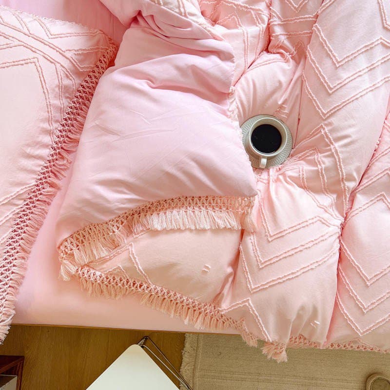 Bohemian Cotton Bedding Set with Tassel Details — 250-Thread Count Organic Cotton, Queen 90x90in | OEKO-TEX, Artisan — view 19