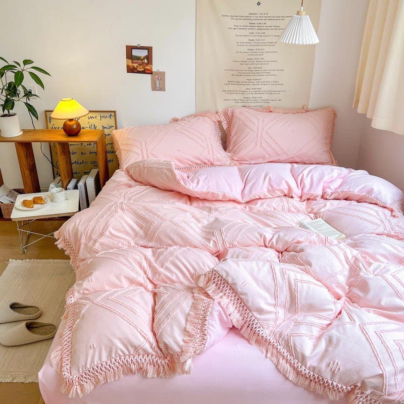 Bohemian Cotton Bedding Set with Tassel Details — 250-Thread Count Organic Cotton, Queen 90x90in | OEKO-TEX, Artisan — view 23