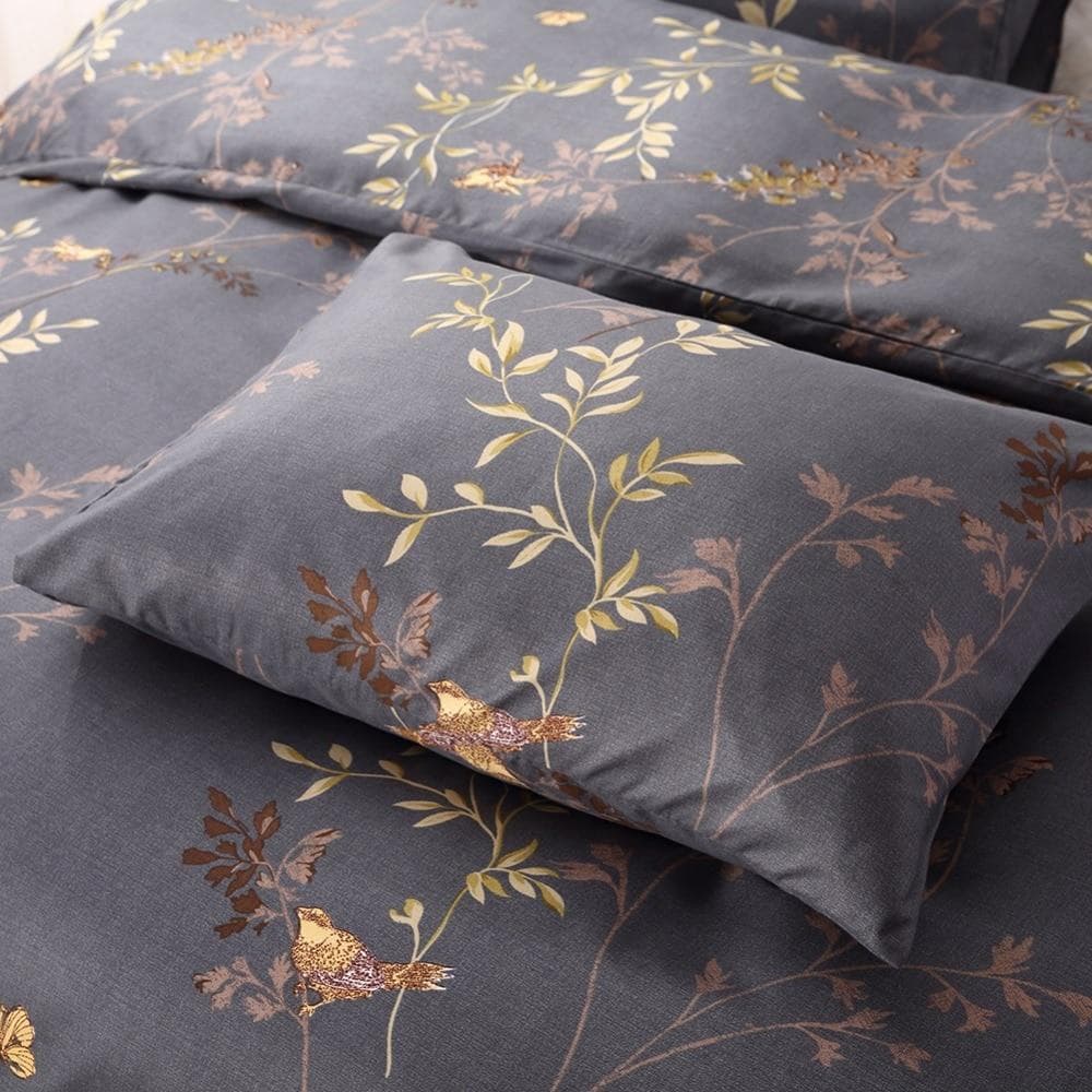 Floral Duvet Cover Set with Bright Blossoms — 250-Thread Count Cotton Sateen, Queen 90x90in | OEKO-TEX, Vibrant Print — view 4