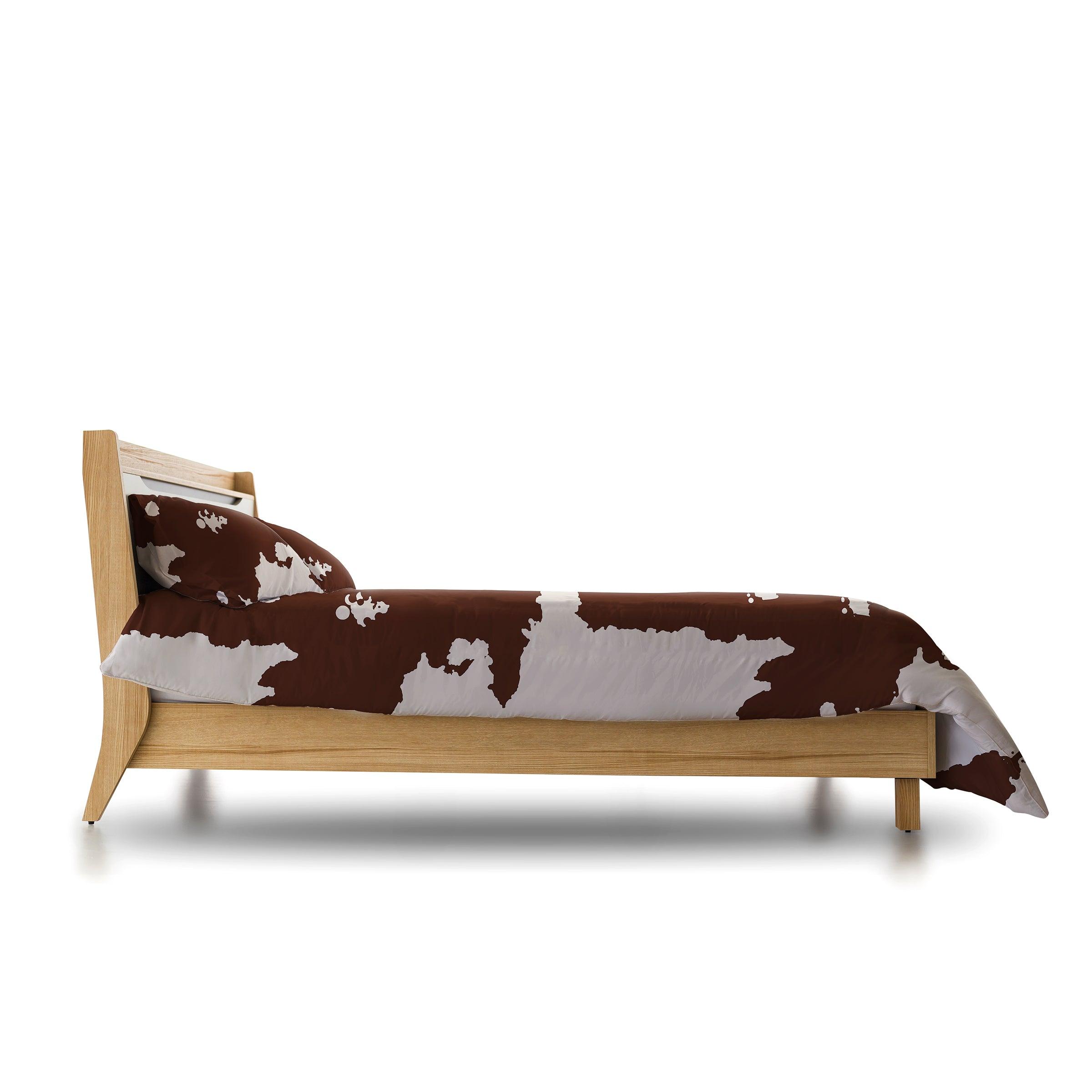 Brown Cow Hide Pattern Duvet Cover Set — 250-Thread Count Cotton Sateen, Queen 90x90in | OEKO-TEX, Premium — view 5