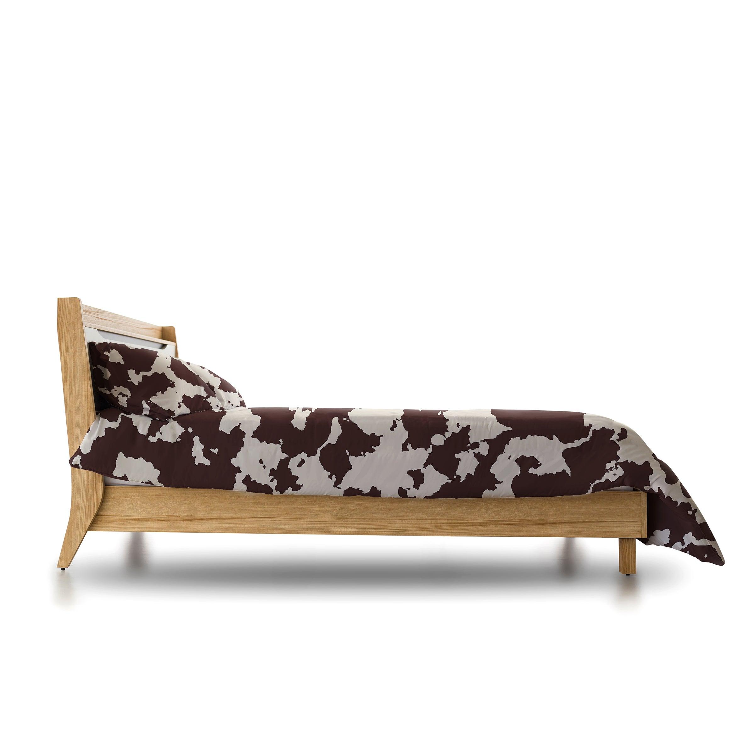 Brown Cow Print Duvet Cover Set — 200-Thread Count Cotton Percale, Queen 90x90in | OEKO-TEX, Playful Design — view 3