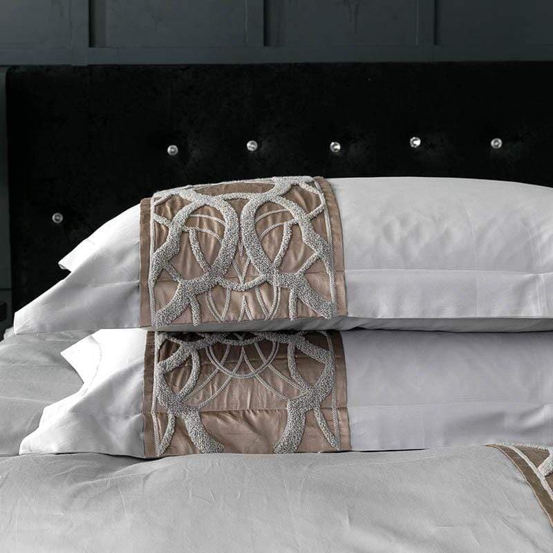 Luxury Chain Pattern Duvet Cover Set — 600-Thread Count Egyptian Cotton Sateen, Queen 90x90in | OEKO-TEX, Heirloom — view 8