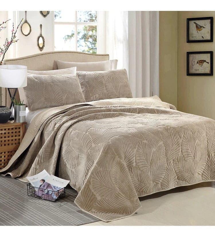 Breathable Coverlet Set for Layered Comfort — Lightweight Cotton, Quilted Pattern, Queen 90x90in | Machine Washable, All-Season — view 11