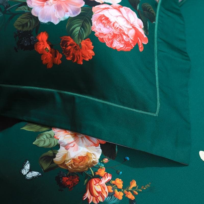 Emerald Canvas Duvet Cover Set for Bold Style — Rich Color, Cotton Canvas, Queen 90x90in | Durable, Artist Collaboration — view 11