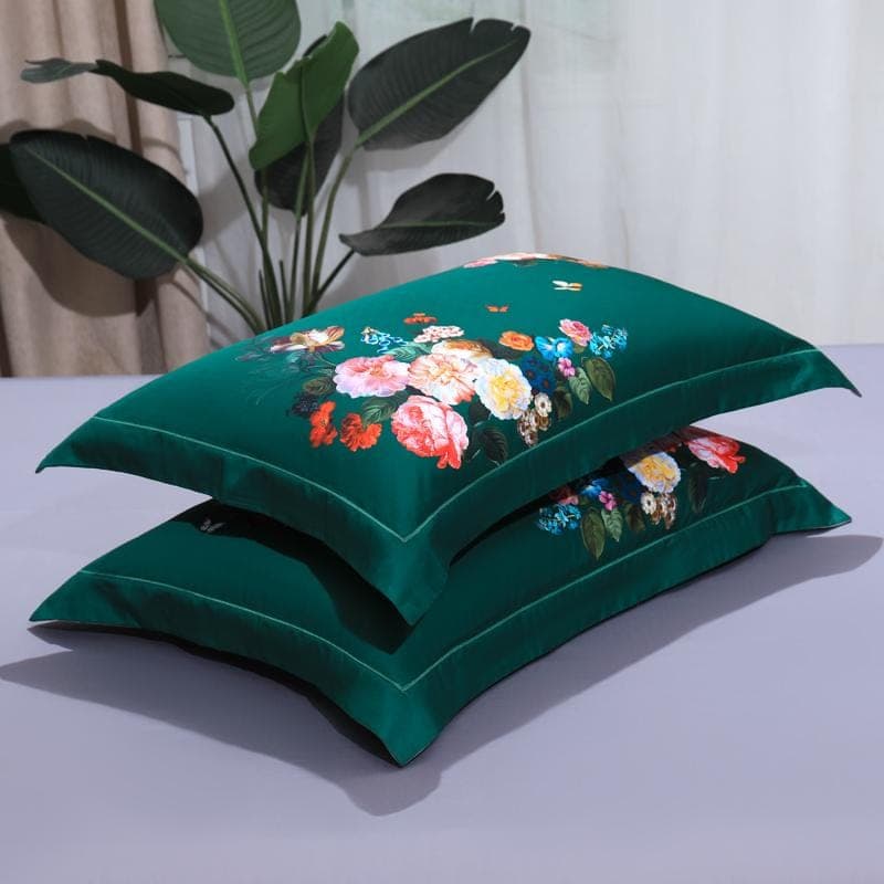 Emerald Canvas Duvet Cover Set for Bold Style — Rich Color, Cotton Canvas, Queen 90x90in | Durable, Artist Collaboration — view 12