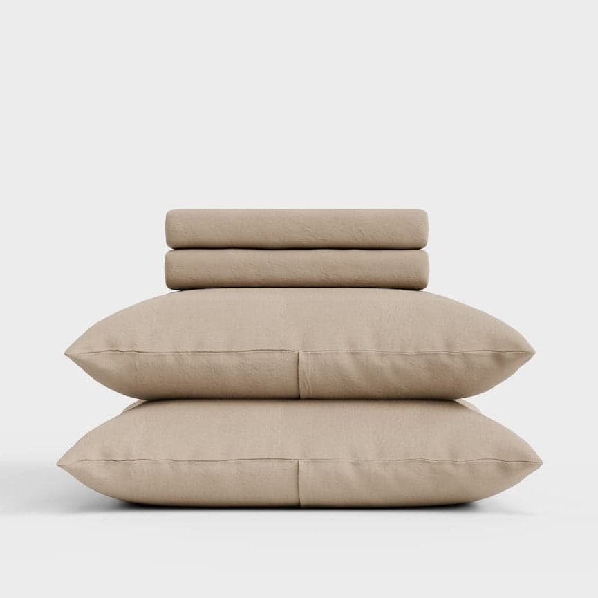 European Linen Sheet Set for Breathable Comfort — 100% Pure Linen, Deep Pocket, Queen 60x80in | OEKO-TEX, 300+ Hours Durability