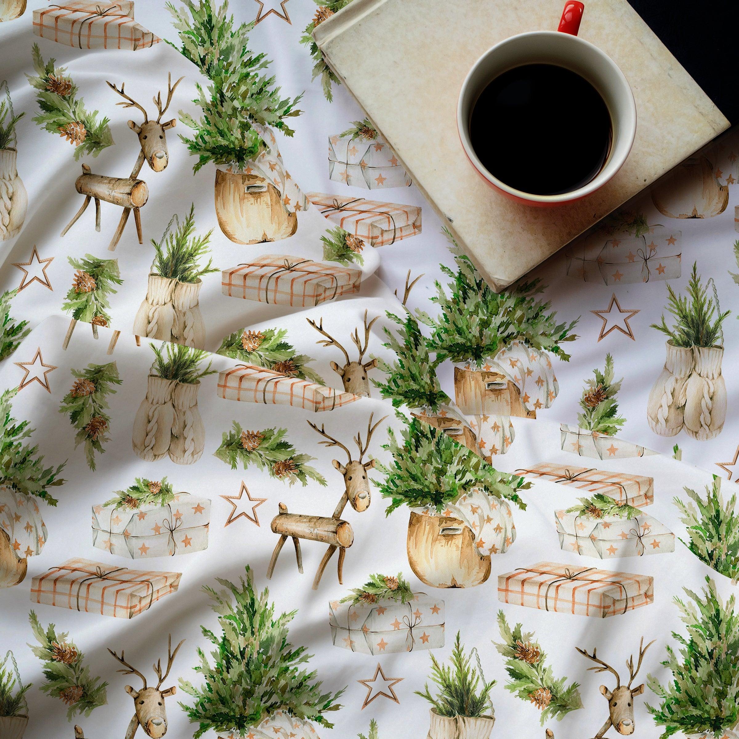 Holiday Duvet Cover Set with Reindeer Design — Festive Polyester, Full/Queen/King Reversible | Lumuwala — view 2