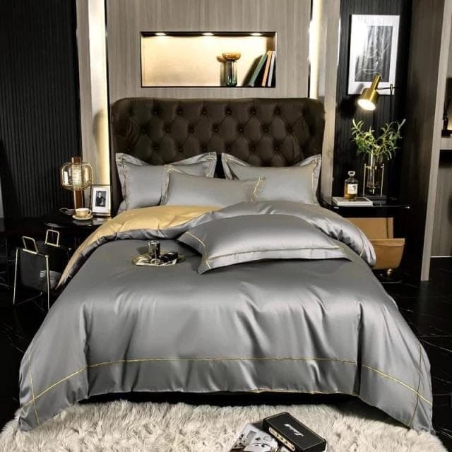 Premium Egyptian Cotton Duvet Cover Set — Lisbon Design, Sateen Weave, Full/Queen/King | Lumuwala — view 6