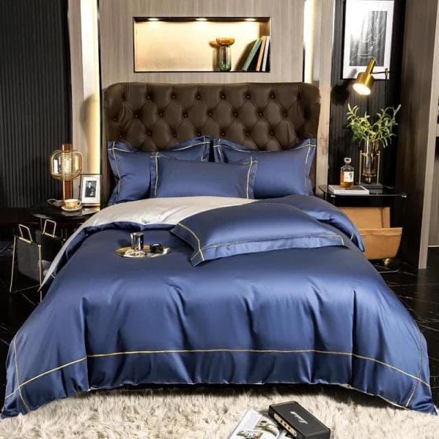 Premium Egyptian Cotton Duvet Cover Set — Lisbon Design, Sateen Weave, Full/Queen/King | Lumuwala — view 10