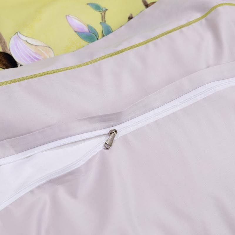 Lime Green Duvet Cover Set for Bedroom Refresh — Mandarin Design, Egyptian Cotton, Queen/King | Lumuwala — view 13