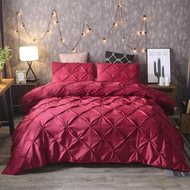 Temperature-Regulating Pinch Pleat 3 Piece Duvet Cover — Breathable Lyocell Blend, Queen 90x90in | OEKO-TEX, Machine Washable — view 3