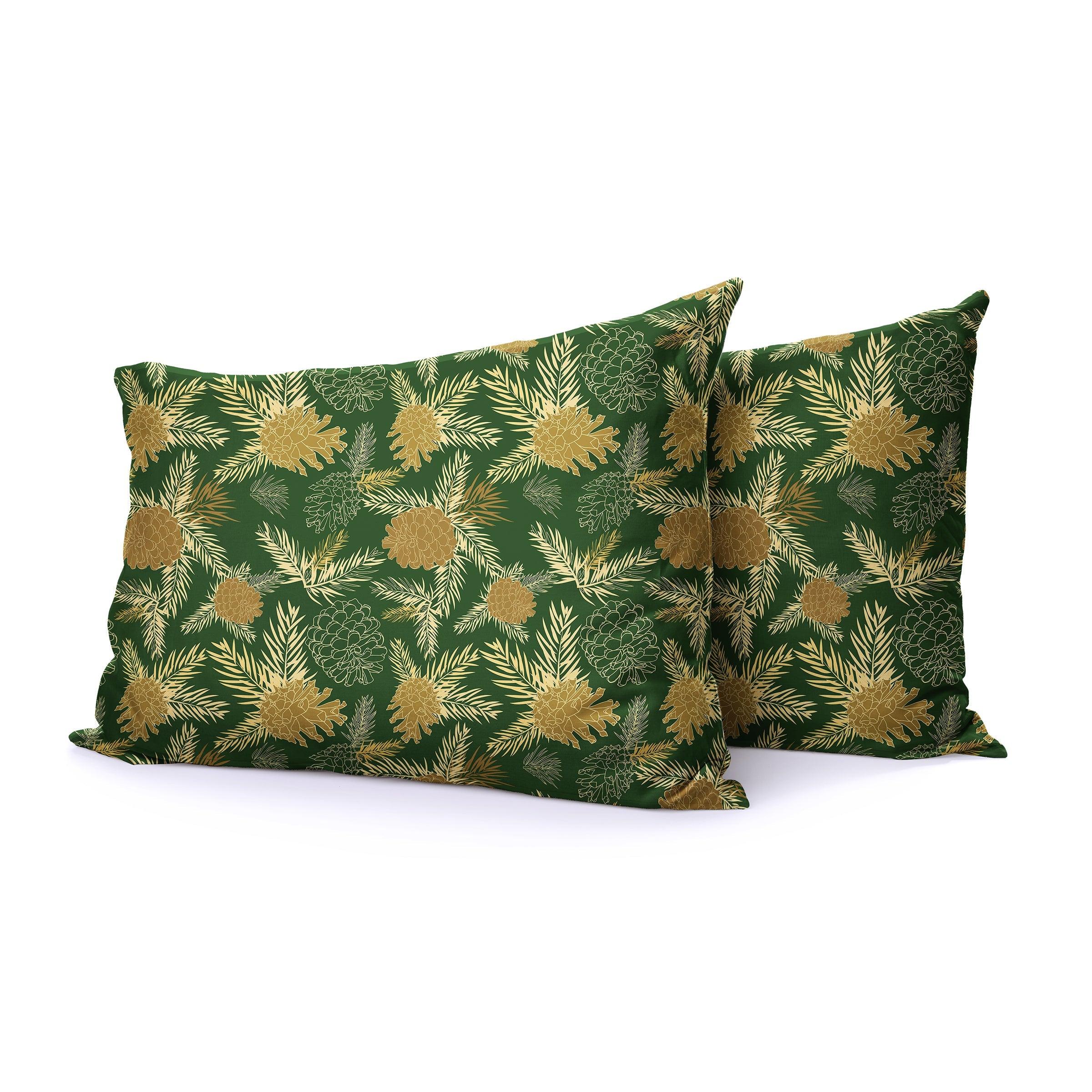Temperature-Regulating Pine Cone Leaves Duvet Cover — Breathable Lyocell Blend, Queen 90x90in | OEKO-TEX, Machine Washable — view 7