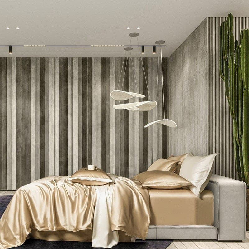 Hair & Skin-Friendly Champagne Mulberry Silk Bedding — 22-Momme Mulberry Silk, Queen | OEKO-TEX, Hypoallergenic — view 4