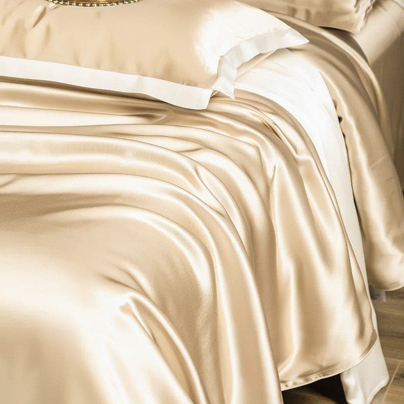 Hair & Skin-Friendly Champagne Mulberry Silk Bedding — 22-Momme Mulberry Silk, Queen | OEKO-TEX, Hypoallergenic — view 5