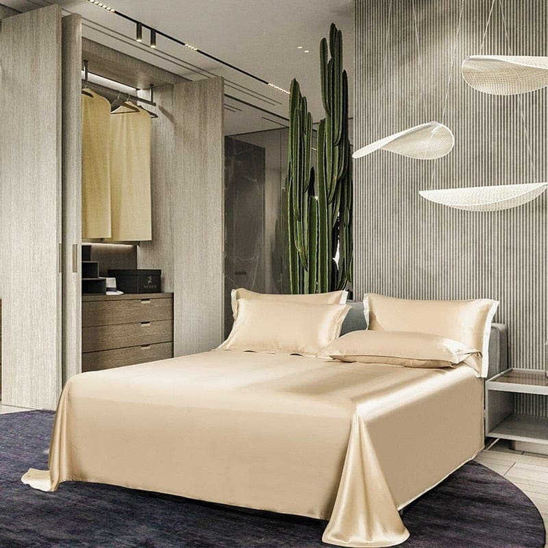 Hair & Skin-Friendly Champagne Mulberry Silk Bedding — 22-Momme Mulberry Silk, Queen | OEKO-TEX, Hypoallergenic — view 6