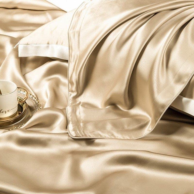 Hair & Skin-Friendly Champagne Mulberry Silk Bedding — 22-Momme Mulberry Silk, Queen | OEKO-TEX, Hypoallergenic — view 7