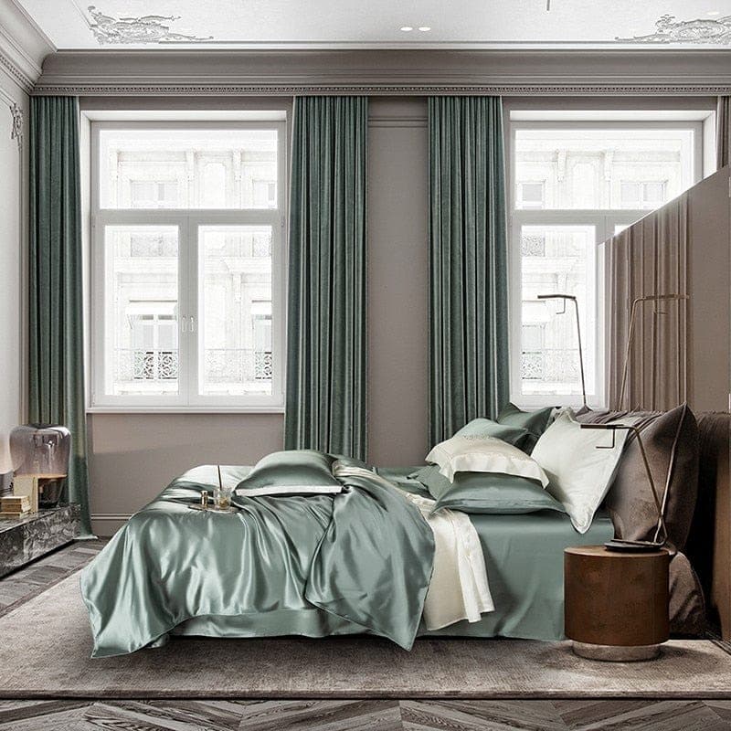 Hair & Skin-Friendly Green Mulberry Silk Bedding — 22-Momme Mulberry Silk, Queen | OEKO-TEX, Hypoallergenic — view 3