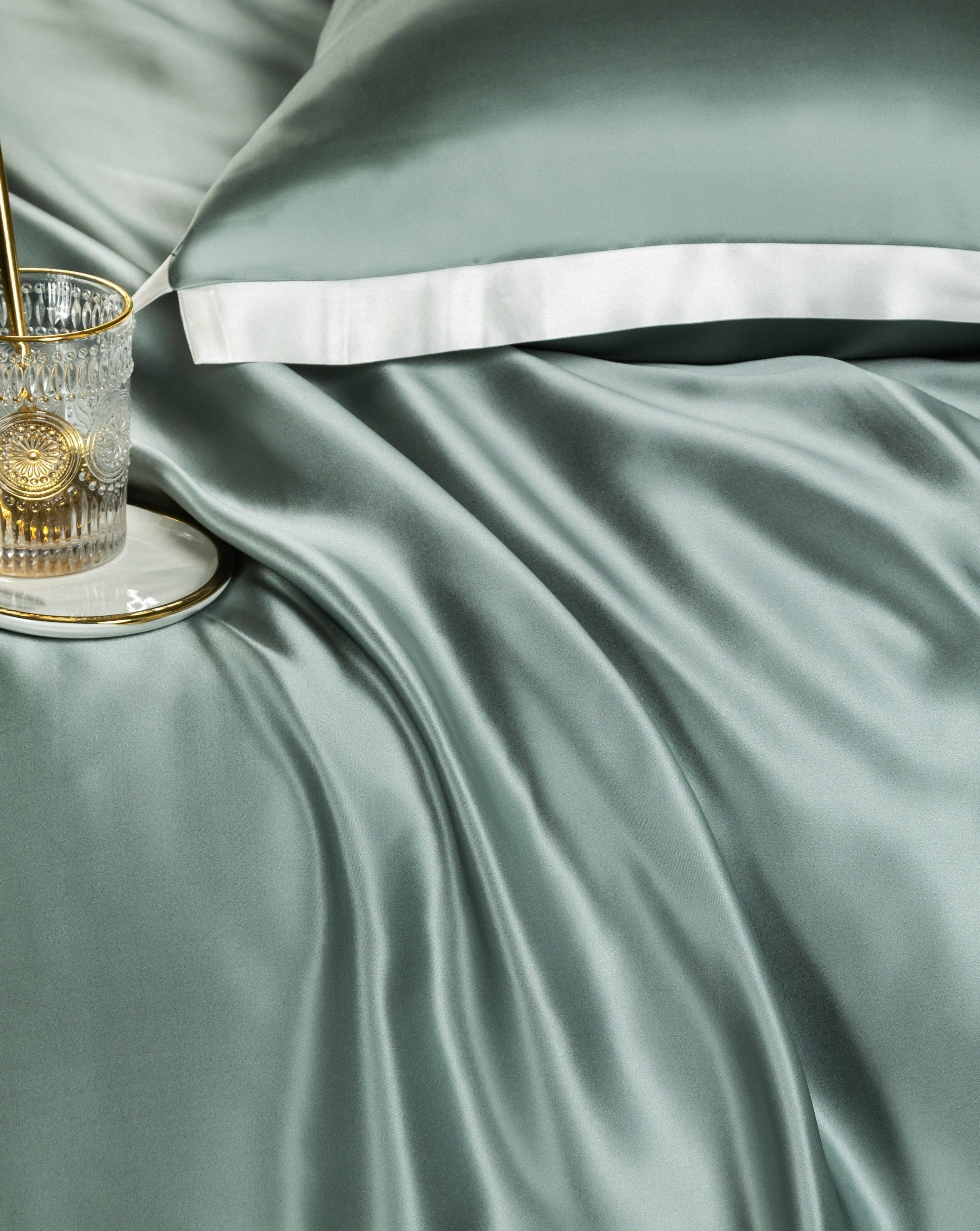 Hair & Skin-Friendly Green Mulberry Silk Bedding — 22-Momme Mulberry Silk, Queen | OEKO-TEX, Hypoallergenic — view 12