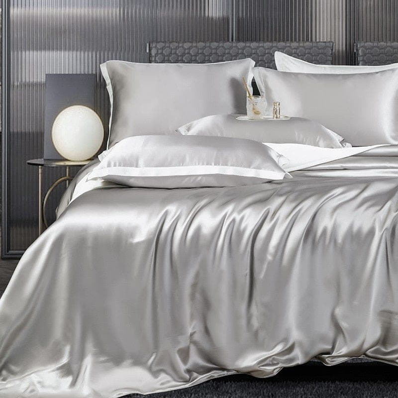 Hair & Skin-Friendly Grey Mulberry Silk Bedding — 22-Momme Mulberry Silk, Queen | OEKO-TEX, Hypoallergenic — view 5