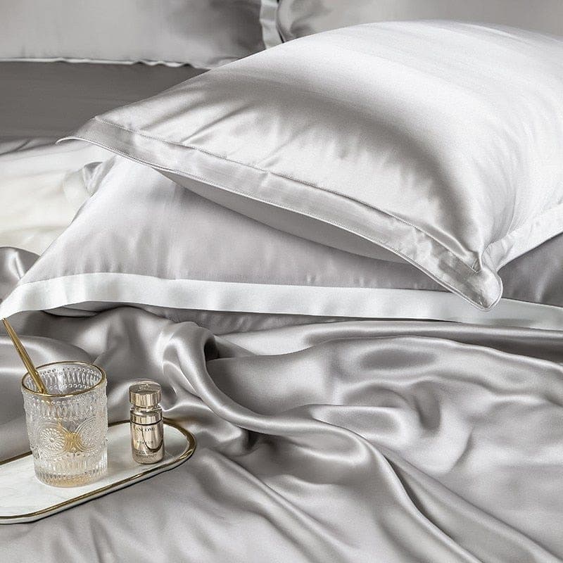 Hair & Skin-Friendly Grey Mulberry Silk Bedding — 22-Momme Mulberry Silk, Queen | OEKO-TEX, Hypoallergenic — view 9