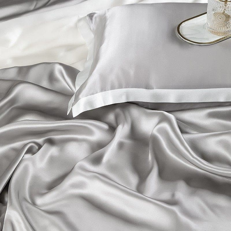 Hair & Skin-Friendly Grey Mulberry Silk Bedding — 22-Momme Mulberry Silk, Queen | OEKO-TEX, Hypoallergenic — view 11