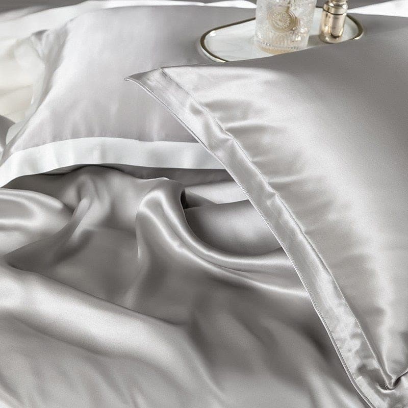 Hair & Skin-Friendly Grey Mulberry Silk Bedding — 22-Momme Mulberry Silk, Queen | OEKO-TEX, Hypoallergenic — view 12
