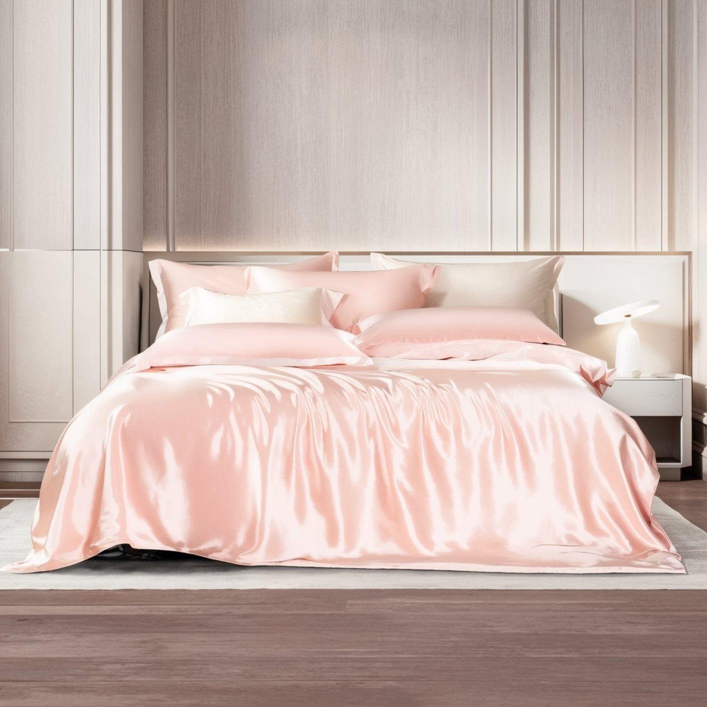 Hair & Skin-Friendly Pink Mulberry Silk Bedding — 22-Momme Mulberry Silk, Queen | OEKO-TEX, Hypoallergenic