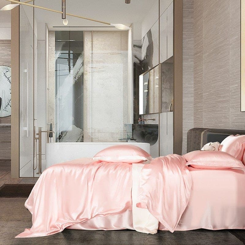 Hair & Skin-Friendly Pink Mulberry Silk Bedding — 22-Momme Mulberry Silk, Queen | OEKO-TEX, Hypoallergenic — view 4