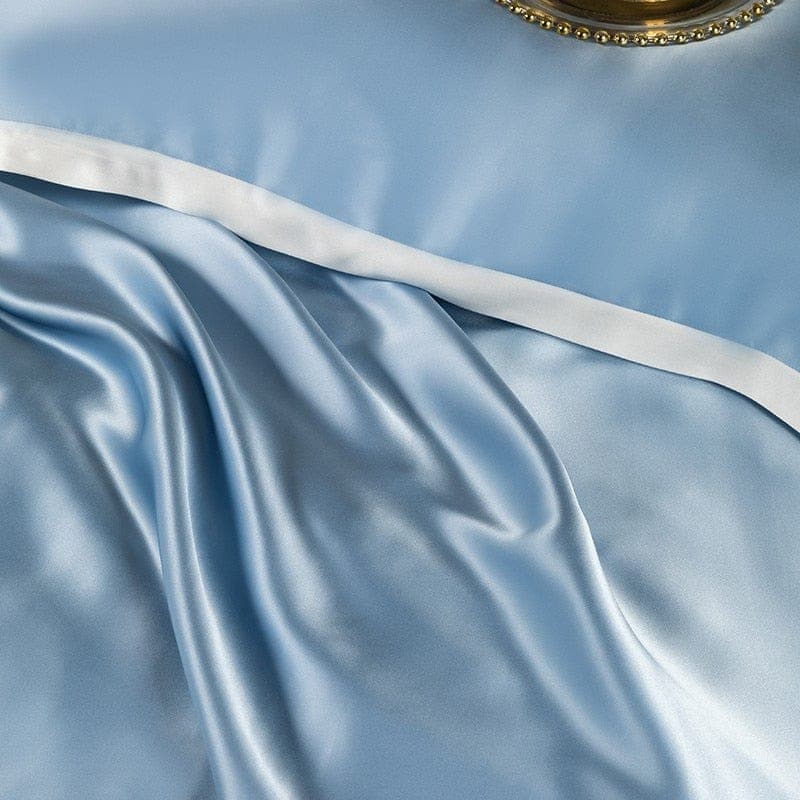 Hair & Skin-Friendly Sky Blue Mulberry Silk Bedding — 22-Momme Mulberry Silk, Queen | OEKO-TEX, Hypoallergenic — view 13
