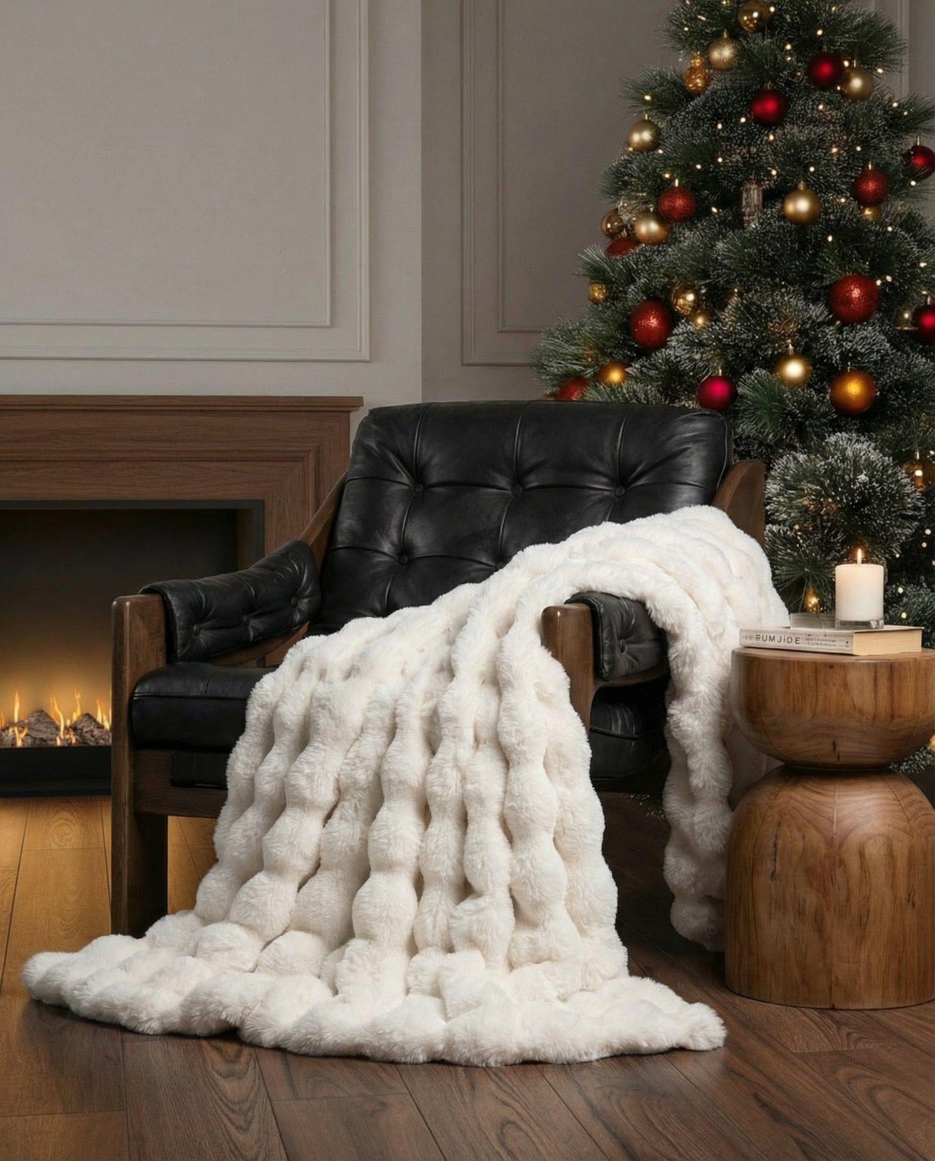 Cozy & Luxurious Rabbit Faux Fur Blanket — Faux Fur & Polyester, Queen | Machine Washable — view 4