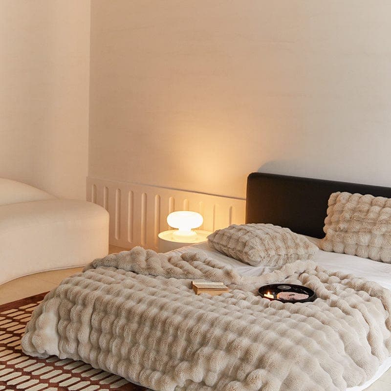 Cozy & Luxurious Rabbit Faux Fur Blanket — Faux Fur & Polyester, Queen | Machine Washable — view 22