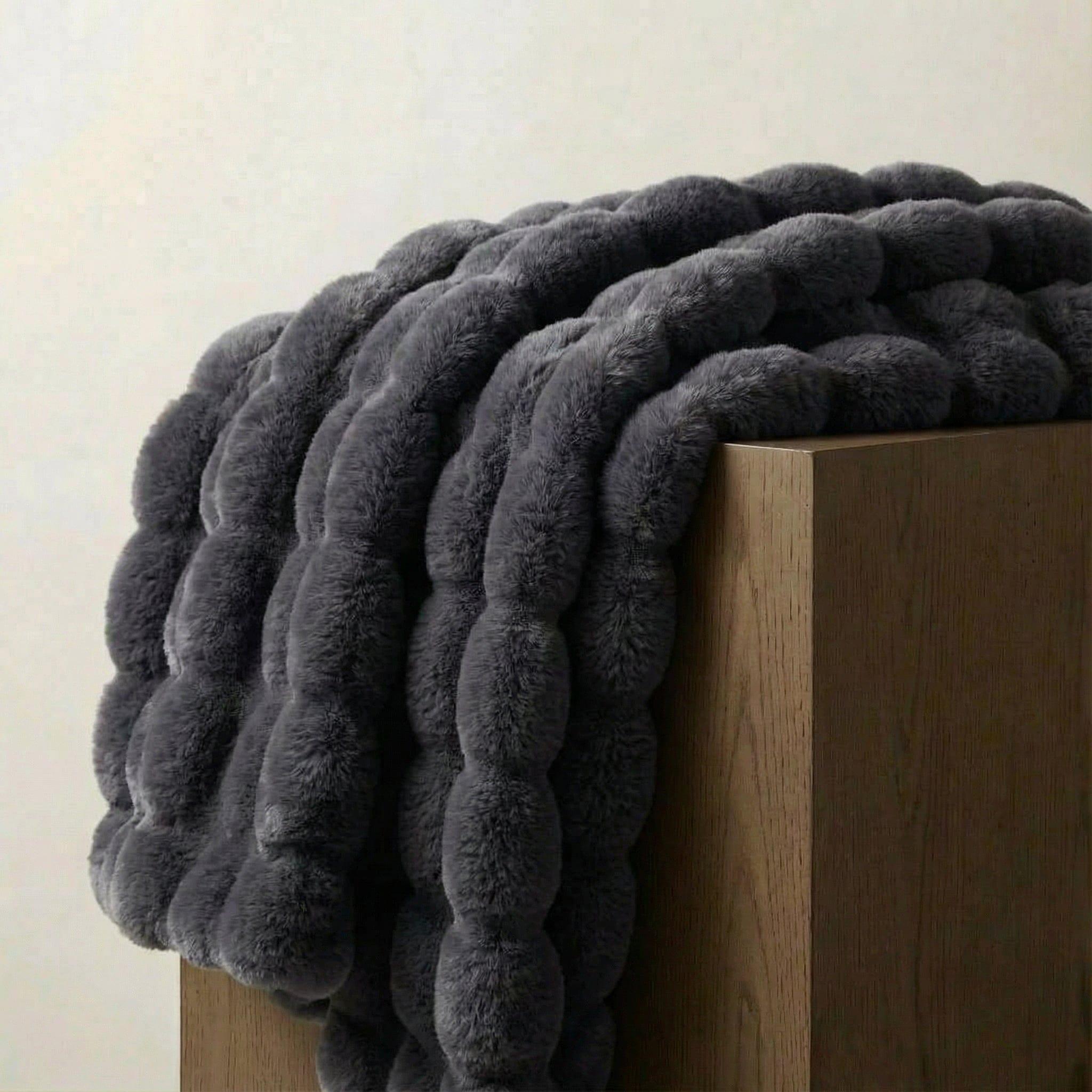 Cozy & Luxurious Rabbit Faux Fur Blanket — Faux Fur & Polyester, Queen | Machine Washable — view 26