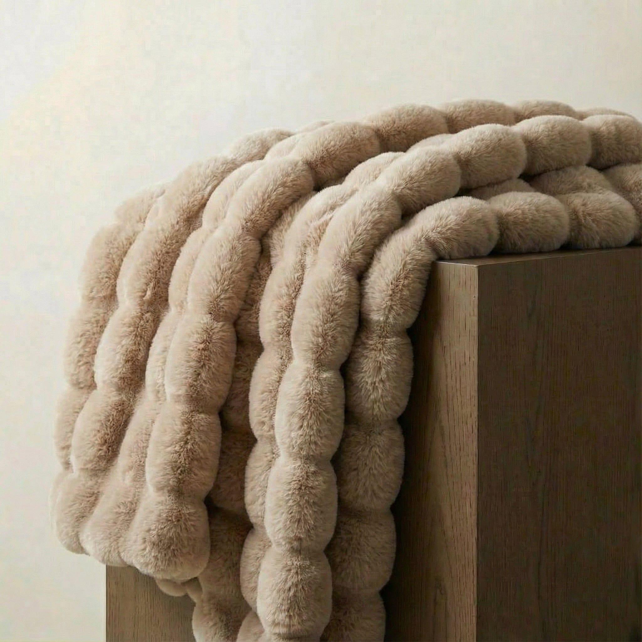 Cozy & Luxurious Rabbit Faux Fur Blanket — Faux Fur & Polyester, Queen | Machine Washable — view 27